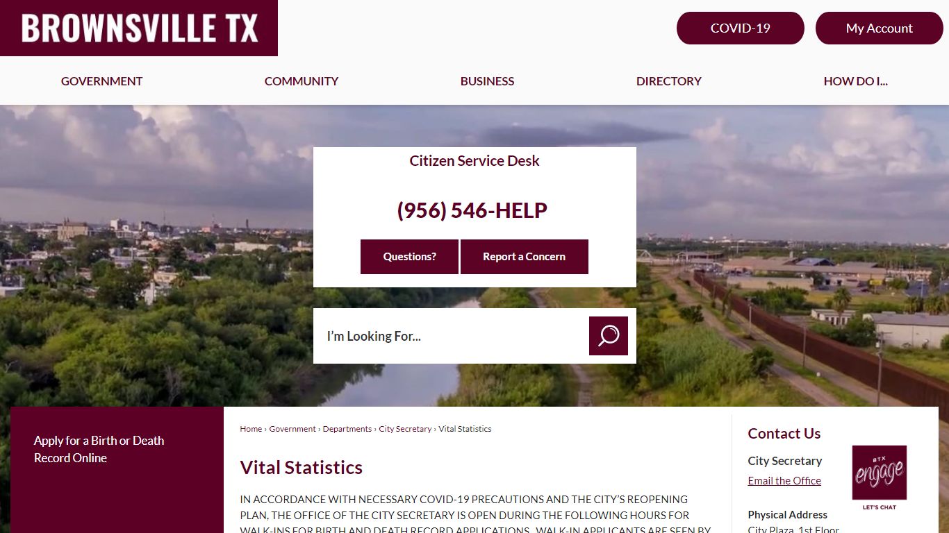 Vital Statistics | Brownsville, TX